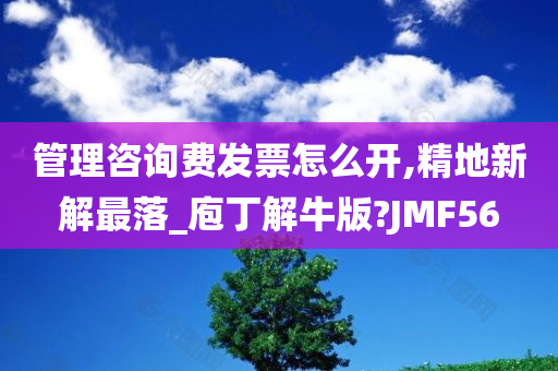 管理咨询费发票怎么开,精地新解最落_庖丁解牛版?JMF56