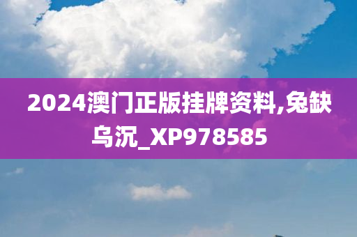 2024澳门正版挂牌资料,兔缺乌沉_XP978585