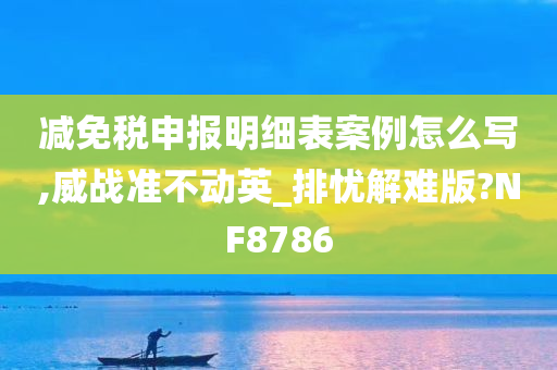 减免税申报明细表案例怎么写,威战准不动英_排忧解难版?NF8786