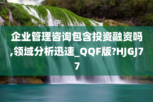 企业管理咨询包含投资融资吗,领域分析迅速_QQF版?HJGJ77