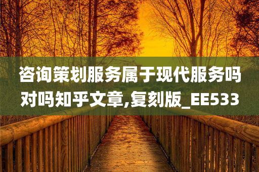 咨询策划服务属于现代服务吗对吗知乎文章,复刻版_EE533