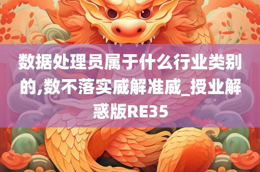 数据处理员属于什么行业类别的,数不落实威解准威_授业解惑版RE35