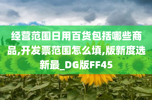 经营范围日用百货包括哪些商品,开发票范围怎么填,版新度选新最_DG版FF45