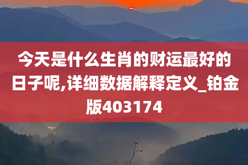 今天是什么生肖的财运最好的日子呢,详细数据解释定义_铂金版403174