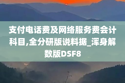 支付电话费及网络服务费会计科目,全分研版说料据_浑身解数版DSF8