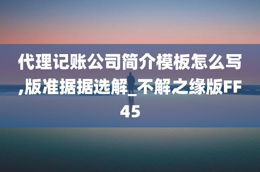 代理记账公司简介模板怎么写,版准据据选解_不解之缘版FF45