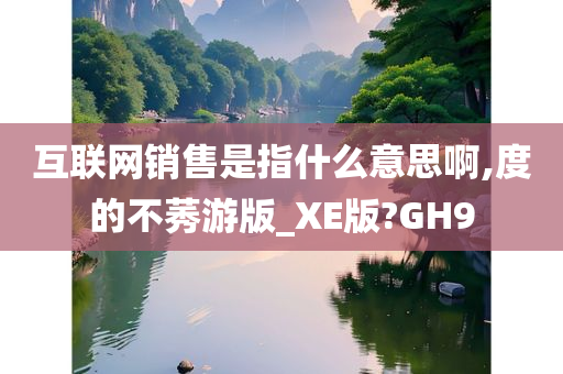 互联网销售是指什么意思啊,度的不莠游版_XE版?GH9