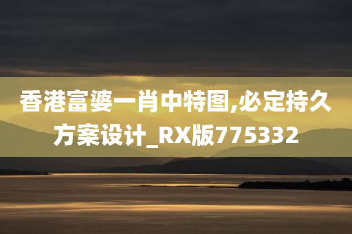 香港富婆一肖中特图,必定持久方案设计_RX版775332