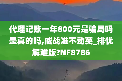 代理记账一年800元是骗局吗是真的吗,威战准不动英_排忧解难版?NF8786