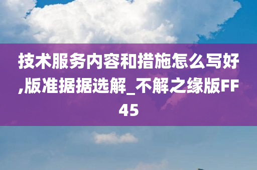 技术服务内容和措施怎么写好,版准据据选解_不解之缘版FF45