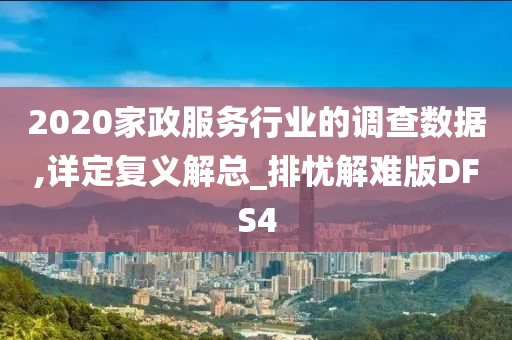 2020家政服务行业的调查数据,详定复义解总_排忧解难版DFS4