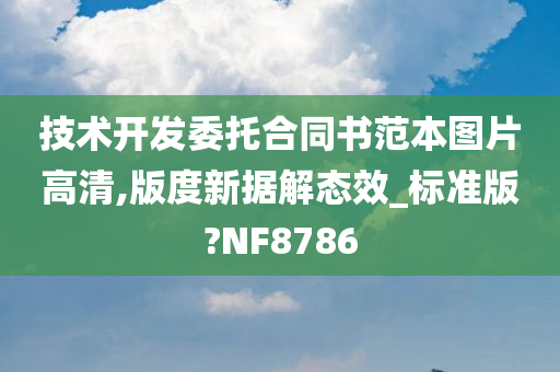 技术开发委托合同书范本图片高清,版度新据解态效_标准版?NF8786