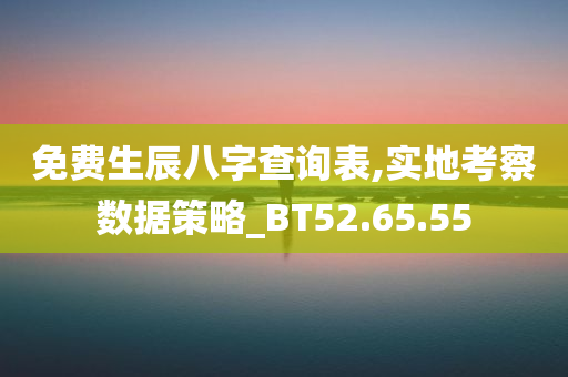 免费生辰八字查询表,实地考察数据策略_BT52.65.55