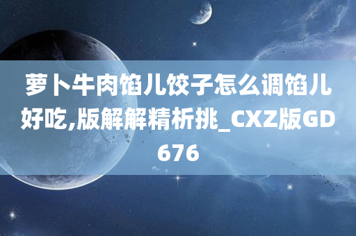 萝卜牛肉馅儿饺子怎么调馅儿好吃,版解解精析挑_CXZ版GD676