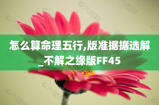 怎么算命理五行,版准据据选解_不解之缘版FF45