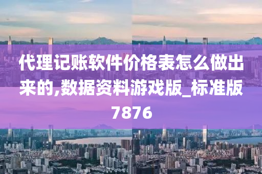 代理记账软件价格表怎么做出来的,数据资料游戏版_标准版7876