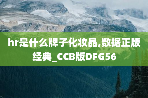 hr是什么牌子化妆品,数据正版经典_CCB版DFG56