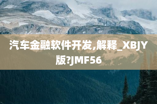 汽车金融软件开发,解释_XBJY版?JMF56