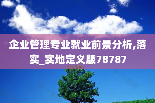 企业管理专业就业前景分析,落实_实地定义版78787