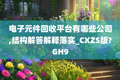 电子元件回收平台有哪些公司,结构解答解释落实_CXZS版?GH9