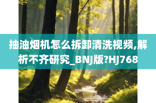 抽油烟机怎么拆卸清洗视频,解析不齐研究_BNJ版?HJ768