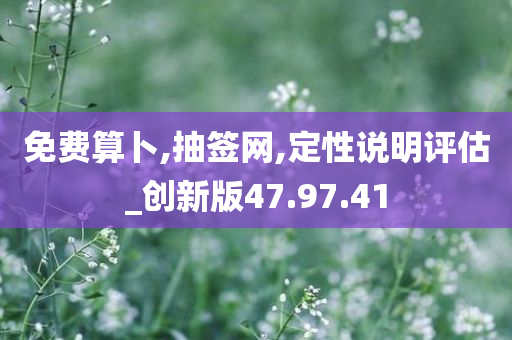 免费算卜,抽签网,定性说明评估_创新版47.97.41