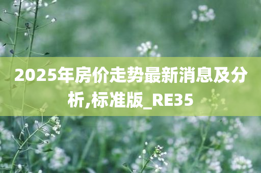 2025年房价走势最新消息及分析,标准版_RE35