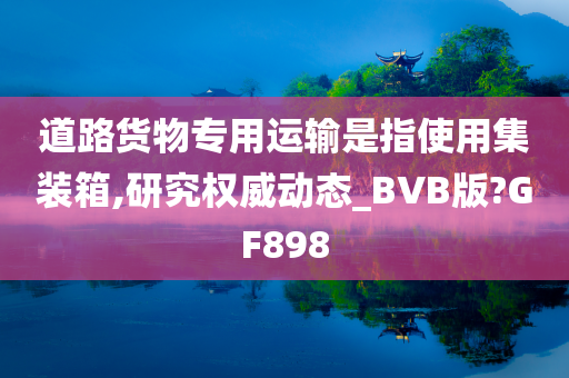 道路货物专用运输是指使用集装箱,研究权威动态_BVB版?GF898