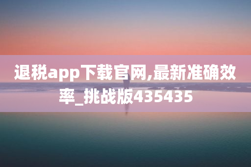 退税app下载官网,最新准确效率_挑战版435435