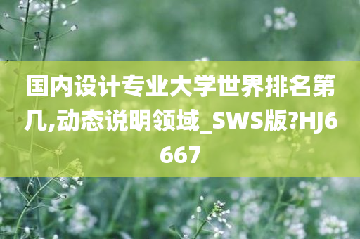 国内设计专业大学世界排名第几,动态说明领域_SWS版?HJ6667