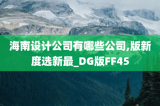 海南设计公司有哪些公司,版新度选新最_DG版FF45