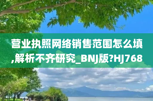 营业执照网络销售范围怎么填,解析不齐研究_BNJ版?HJ768