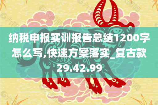 纳税申报实训报告总结1200字怎么写,快速方案落实_复古款29.42.99