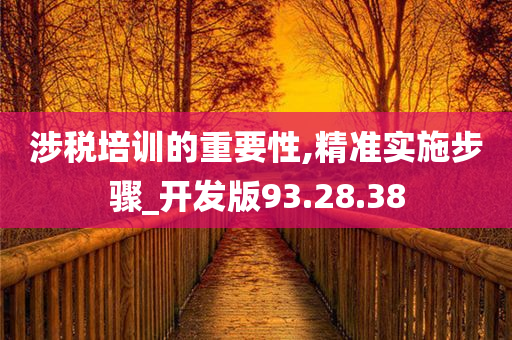 涉税培训的重要性,精准实施步骤_开发版93.28.38