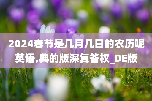 2024春节是几月几日的农历呢英语,典的版深复答权_DE版