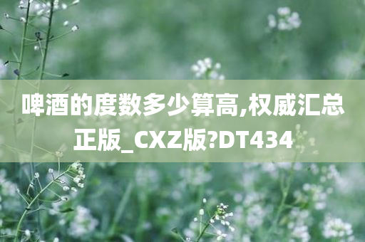 啤酒的度数多少算高,权威汇总正版_CXZ版?DT434