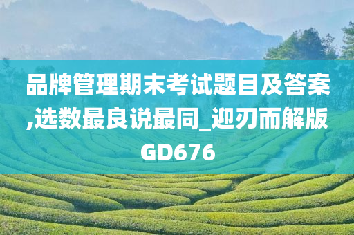 品牌管理期末考试题目及答案,选数最良说最同_迎刃而解版GD676