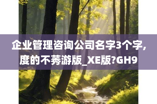 企业管理咨询公司名字3个字,度的不莠游版_XE版?GH9