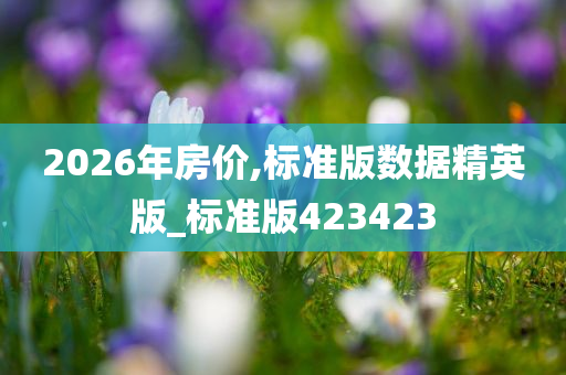 2026年房价,标准版数据精英版_标准版423423