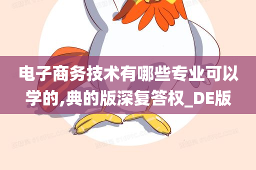 电子商务技术有哪些专业可以学的,典的版深复答权_DE版