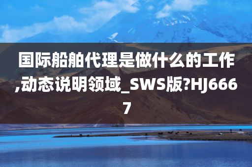 国际船舶代理是做什么的工作,动态说明领域_SWS版?HJ6667