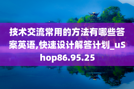 技术交流常用的方法有哪些答案英语,快速设计解答计划_uShop86.95.25