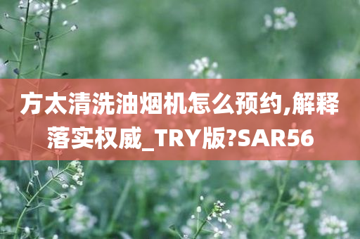 方太清洗油烟机怎么预约,解释落实权威_TRY版?SAR56