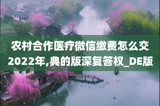 农村合作医疗微信缴费怎么交2022年,典的版深复答权_DE版