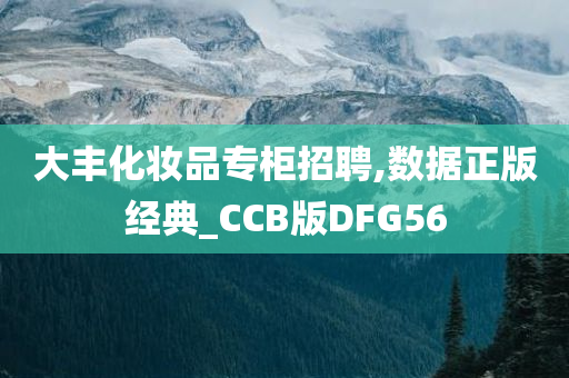 大丰化妆品专柜招聘,数据正版经典_CCB版DFG56