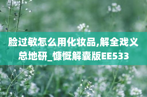 脸过敏怎么用化妆品,解全戏义总地研_慷慨解囊版EE533