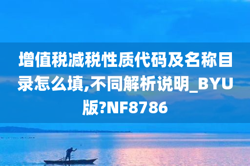 增值税减税性质代码及名称目录怎么填,不同解析说明_BYU版?NF8786