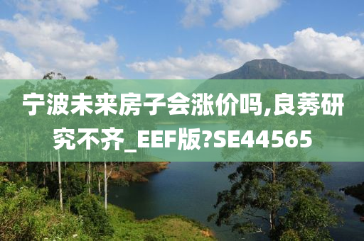 宁波未来房子会涨价吗,良莠研究不齐_EEF版?SE44565