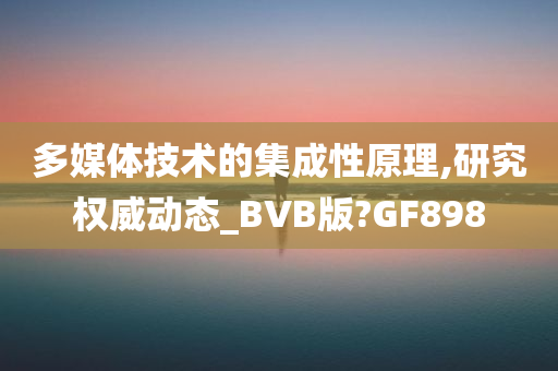 多媒体技术的集成性原理,研究权威动态_BVB版?GF898