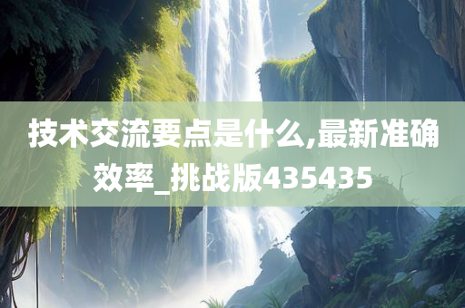 技术交流要点是什么,最新准确效率_挑战版435435